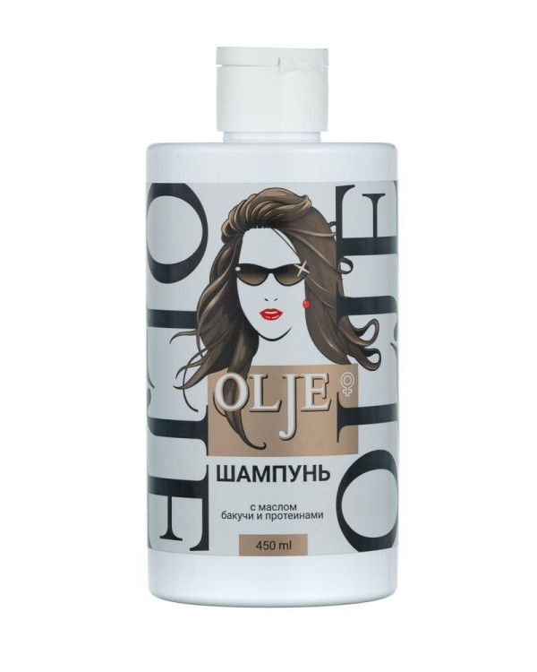 OLJE. Шампунь женский с маслом бакучи и протеинами, 450 мл в Магнитогорске